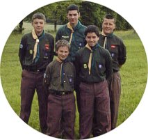 The 5 Scouts selected from Pinkneys Green Scout Group